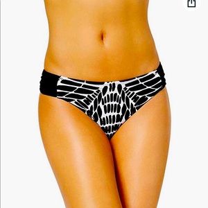 Bar III Womens Animal Hipster Bikini Bottom S Blk
